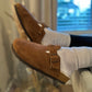 NEW Elena  -  Suede Cognac Leather -