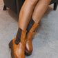 Martina Chelsea Chunky Boots - Cognac
