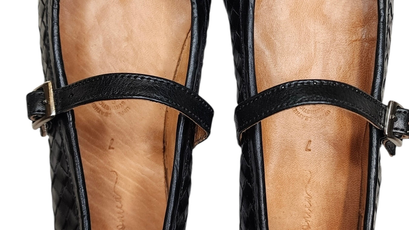 Fernanda Maryjanes – Woven Leather Elegance