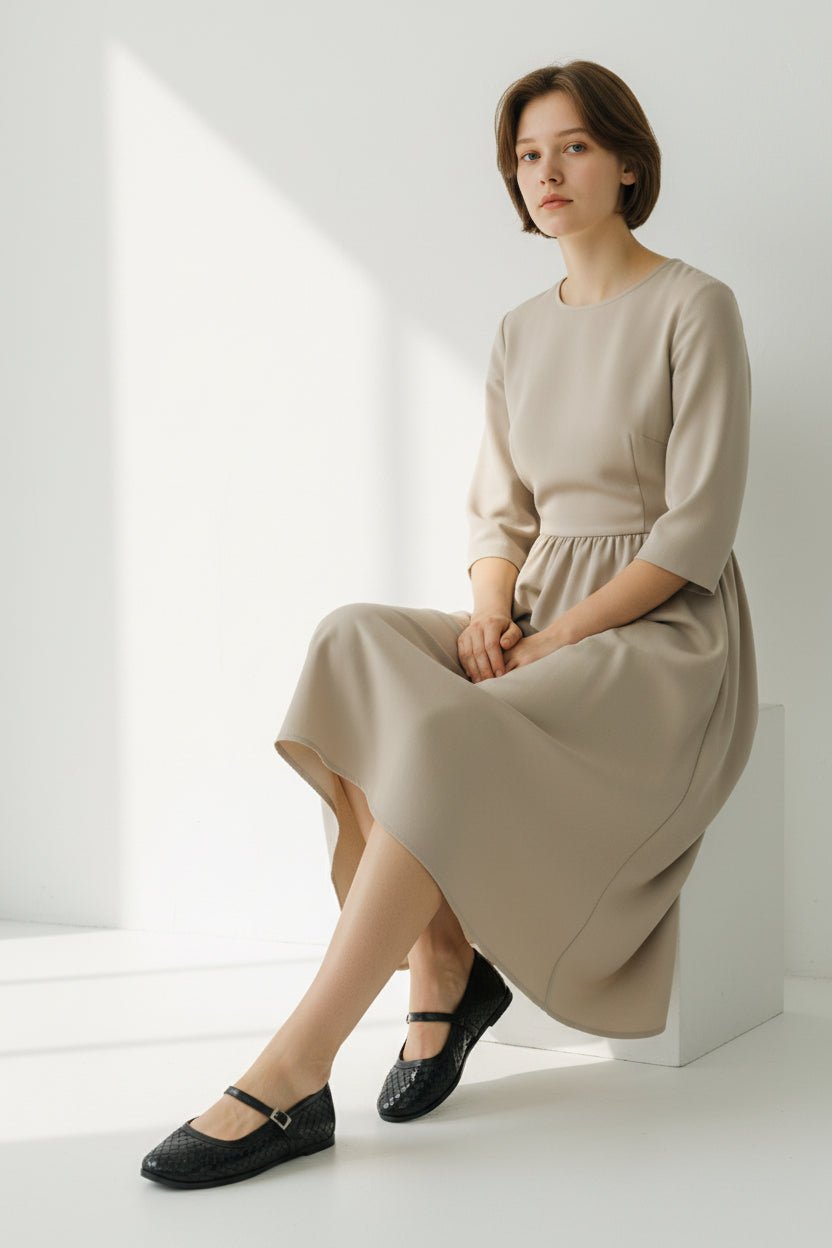 Fernanda Mary Janes – Woven Leather Flats - Harmonica