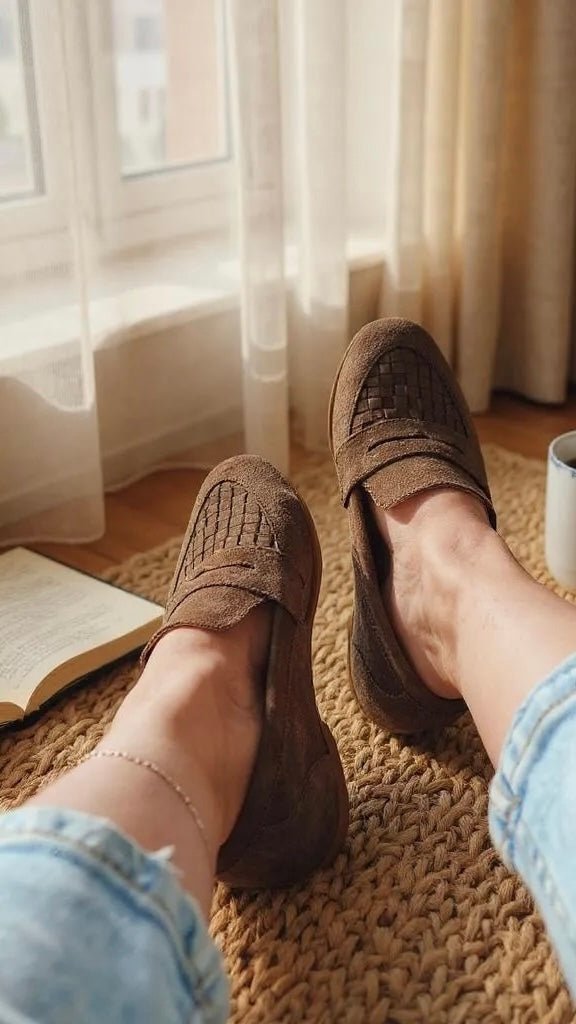 Sarah Suede Loafers – Handwoven - Harmonica