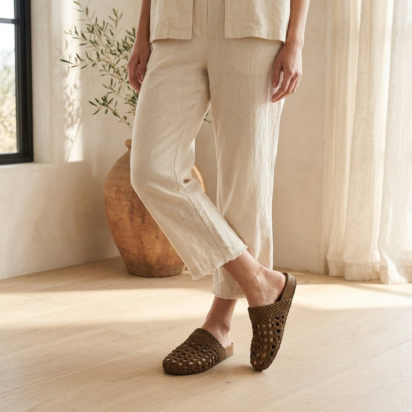Sayulita Woven Suede Slides - Harmonica