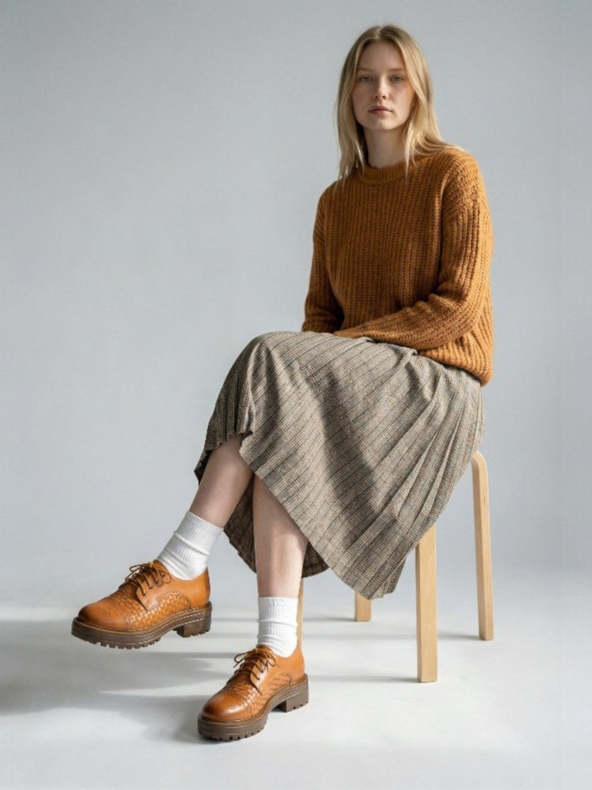 Tati Oxfords - Cognac - Harmonica