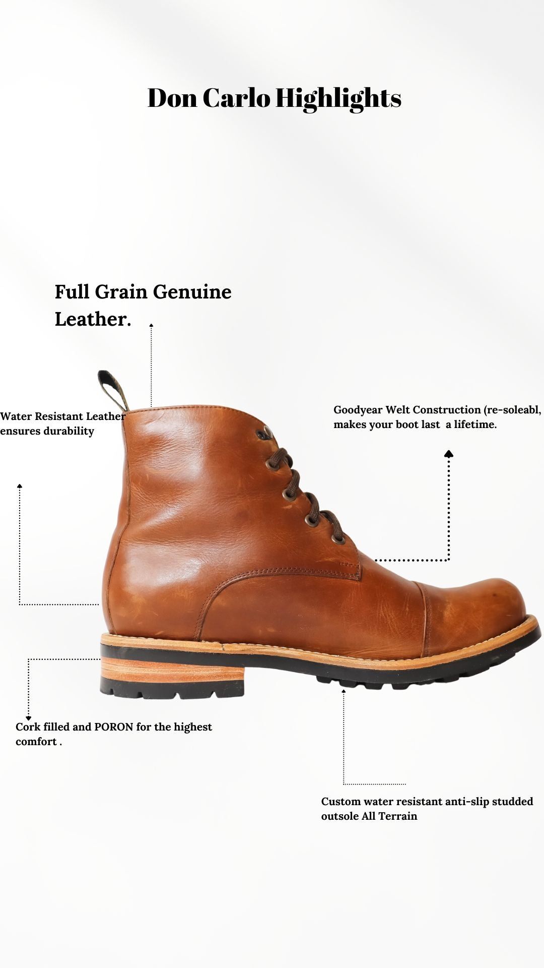 Don Carlo Lace Up Boots - Brown - Harmonica