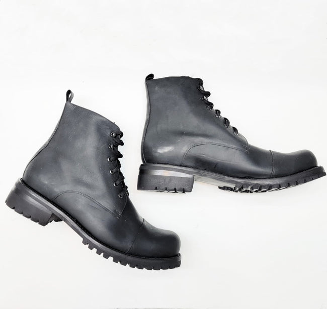 MEN Collection - Don Carlo Lace Up Boots - Black Matte - Harmonica