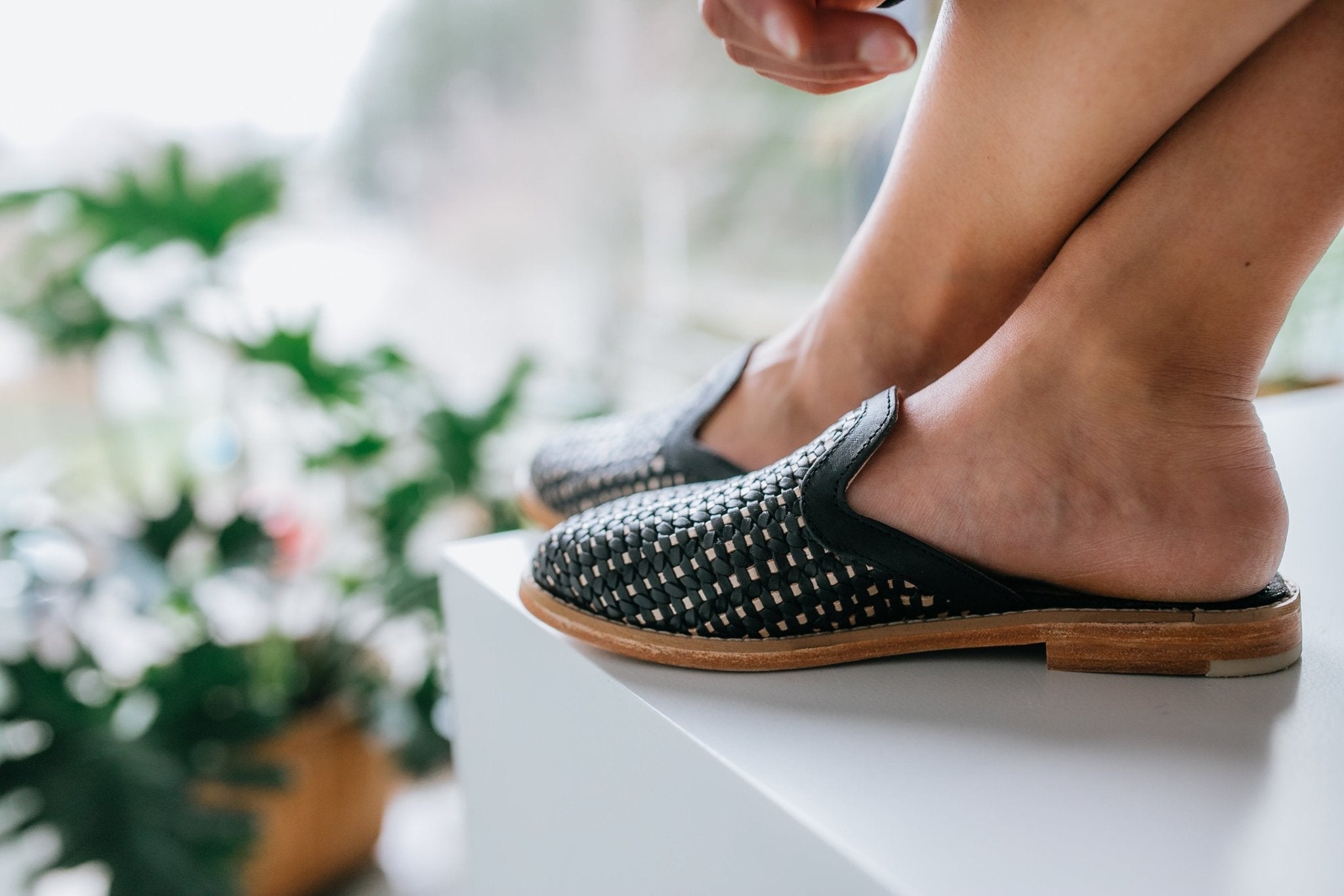 Trini Slip On Mule - Black & Gold - Harmonica